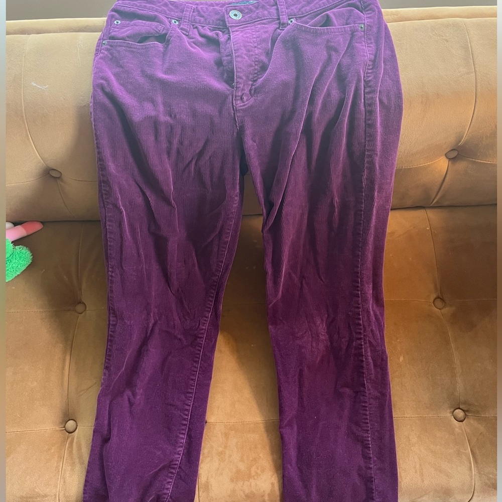 Calvin Klein Jeans purple corduroy pants, womens pants, burgundy bottoms